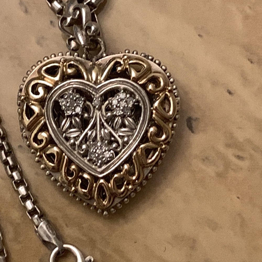14K/Sterling Silver Heart Locket/Pendant